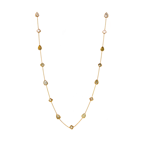 Tresor Collection - Organic Diamond Slices Necklace in 18k Yellow Gold