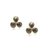 Organic Diamond Three Leaf Stud Earring in 18k Yellow Gold