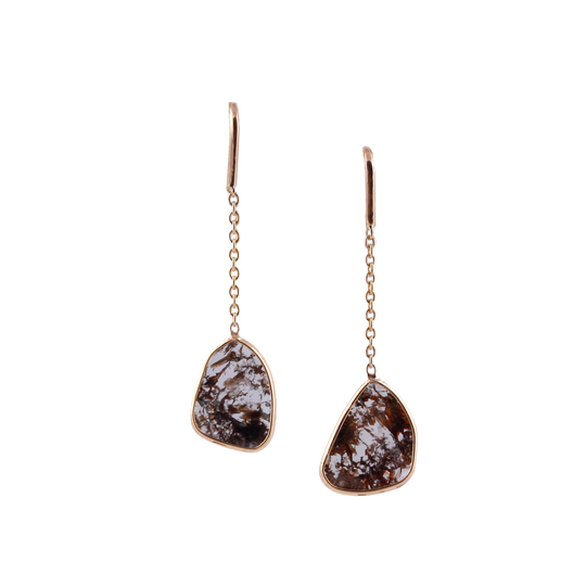 Tresor Collection - Diamond Slice Earrings in 18 Yellow Gold