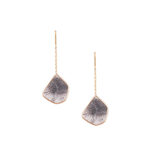 Tresor Collection - Diamond Slice Earrings in 18k Yellow Gold