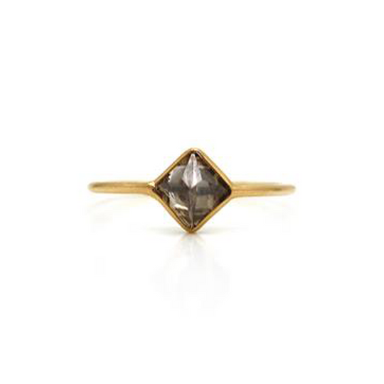 Tresor Collection - Diamond Squarae Cube Ring in 18k Yellow Gold