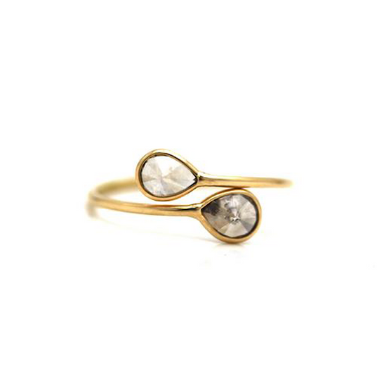 Tresor Collection - Diamond Squarae Cube Ring in 18k Yellow Gold
