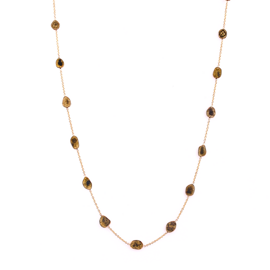 Tresor Collection - Diamond Slices Unshaped Necklace in 18k Yellow Gold