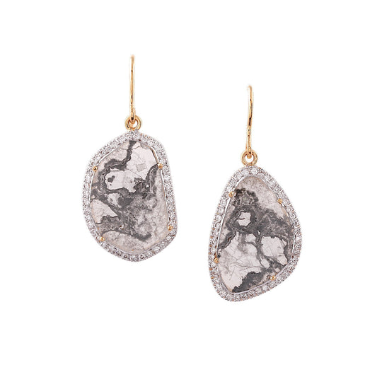 Tresor Collection - Diamond Slice & Diamond Earring in 18k Yellow Gold