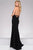 Jovani - Dashing Thigh High Slit Fitted Evening Gown 27686 in Black