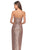 La Femme - 28180 Sequined Deep Sweetheart Sheath Dress In Pink and Gold
