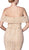 Cinderella Divine - CB0032 Off Shoulder Beaded Lace Mermaid Gown In Neutral