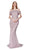 Cinderella Divine - CB0032 Off Shoulder Beaded Lace Mermaid Gown In Pink
