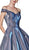Cinderella Divine - CB0036 Glitter Off-Shoulder Ballgown In Blue