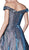 Cinderella Divine - CB0036 Glitter Off-Shoulder Ballgown In Blue