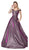 Cinderella Divine - CB0036 Glitter Off-Shoulder Ballgown In Purple