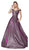 Cinderella Divine - CB0036 Glitter Off-Shoulder Ballgown In Purple