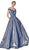 Cinderella Divine - CB0036 Glitter Off-Shoulder Ballgown In Blue