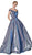 Cinderella Divine - Glitter Off-Shoulder Ballgown CB0036 In Blue