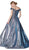Cinderella Divine - CB0036 Glitter Off-Shoulder Ballgown In Blue