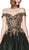 Cinderella Divine - KV1032 Beaded Off-Shoulder A-Line Gown In Black