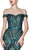 Cinderella Divine - CB0039 Sparkly Sequin Off-Shoulder Evening Gown In Green