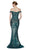 Cinderella Divine - CB0039 Sparkly Sequin Off-Shoulder Evening Gown In Green