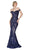 Cinderella Divine - CB0039 Sparkly Sequin Off-Shoulder Evening Gown In Blue