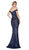 Cinderella Divine - CB0039 Sparkly Sequin Off-Shoulder Evening Gown In Blue