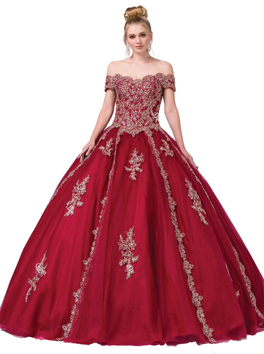 Dancing Queen - 1289 Lace Appliqued Quinceanera Dress In Red