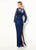Cameron Blake - 219686 Lace Illusion Bateau Evening Gown In Blue