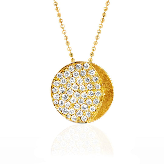 18k Waning Gibbous Moon Phase Coin Necklace