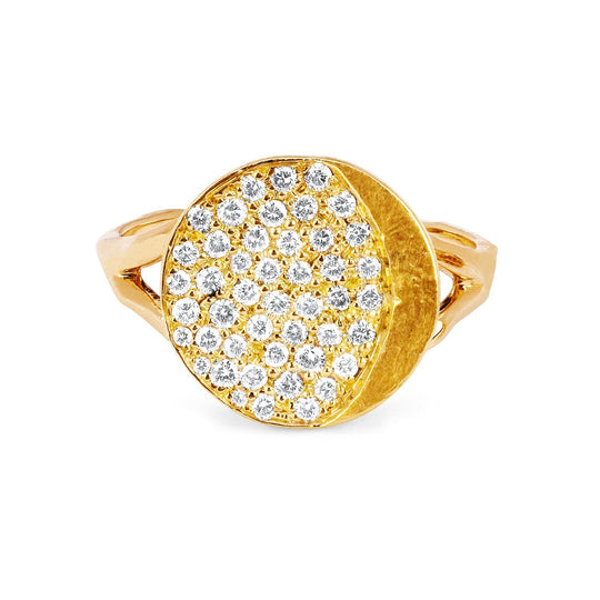 18k Waning Gibbous Moon Phase Coin Ring