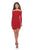 La Femme - 28182 Long Sleeve Off-shoulder Jersey Sheath Dress In Red