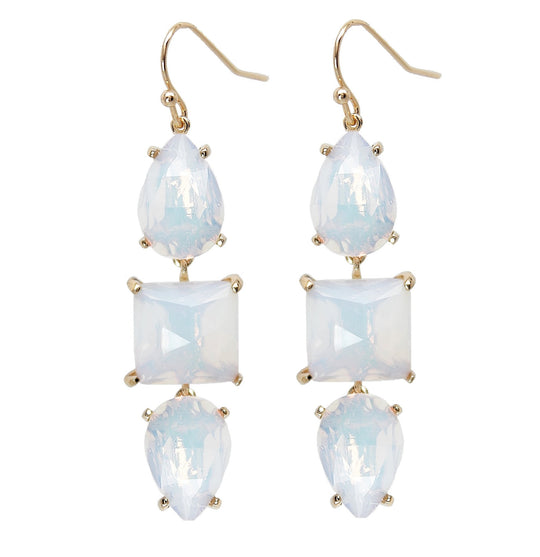 Triple Drop Gemstone Earring - Opal