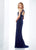 Social Occasions by Mon Cheri - 118881 Bateau Beaded Jersey Gown In Blue