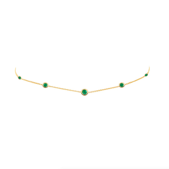 Logan Hollowell - NEW! 5 Emerald Orbit Bezel Choker