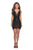 La Femme - 28218 Short Sequined Metallic Faux Wrap Dress In Black