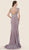 Rina di Montella - RD2628-1 Lace Cap Sleeve Scoop Neck Trumpet Dress In Purple and Neutral
