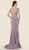 Rina Di Montella - RD2628 Lace Cap Sleeve Scoop Trumpet Dress in Purple and Neutral