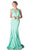 Cinderella Divine - Bead Accented Deep V-neck Trumpet Dress