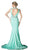 Cinderella Divine - Bead Accented Deep V-neck Trumpet Dress