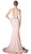 Cinderella Divine - Bead Accented Deep V-neck Trumpet Dress