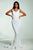 Tinaholy Couture - P1732 Scallop Sequin Sleeveless V Neck Mermaid Gown In White and White