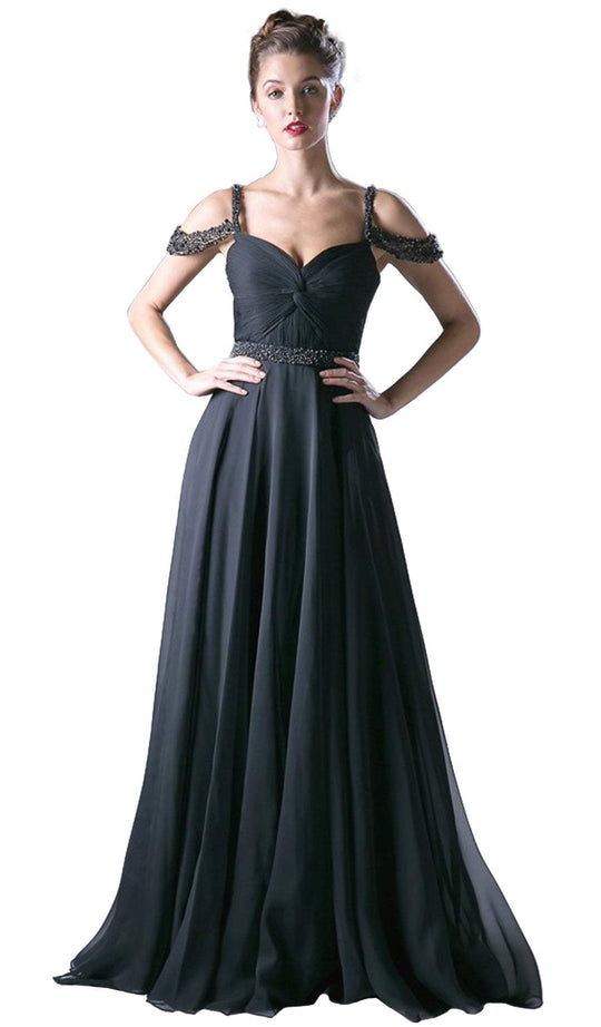 Cinderella Divine - Embellished Twisted Ruched Sweetheart A-line Dress