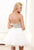 Terani Couture - P3007 Strapless Crystal Embellished Cocktail Dress in White and Neutral