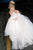 Jovani - 1310 Spaghetti Straps Sheer Embroidered Bodice Tulle Ballgown In White and Pink