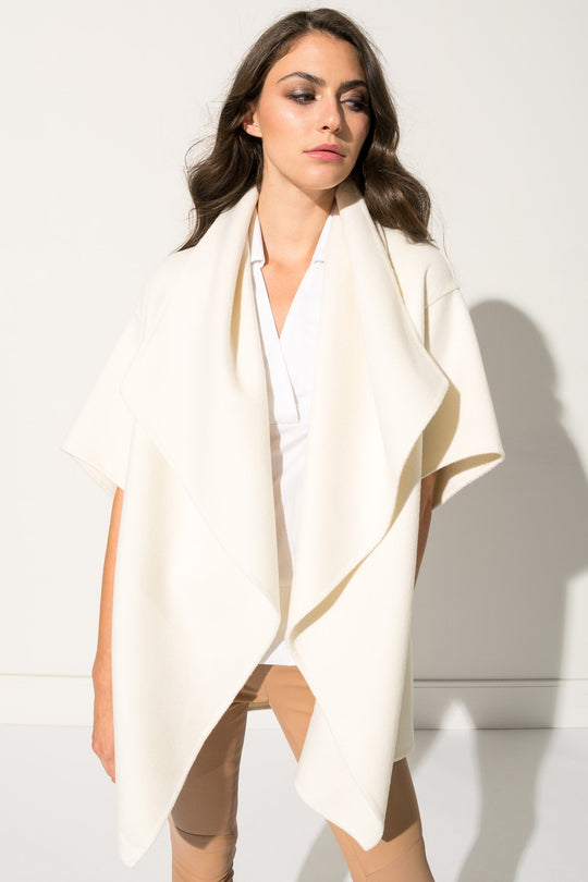 PENELOPE Ivory Cascade Wool Coat | PENELOPE Manteau cascade ivoire en laine