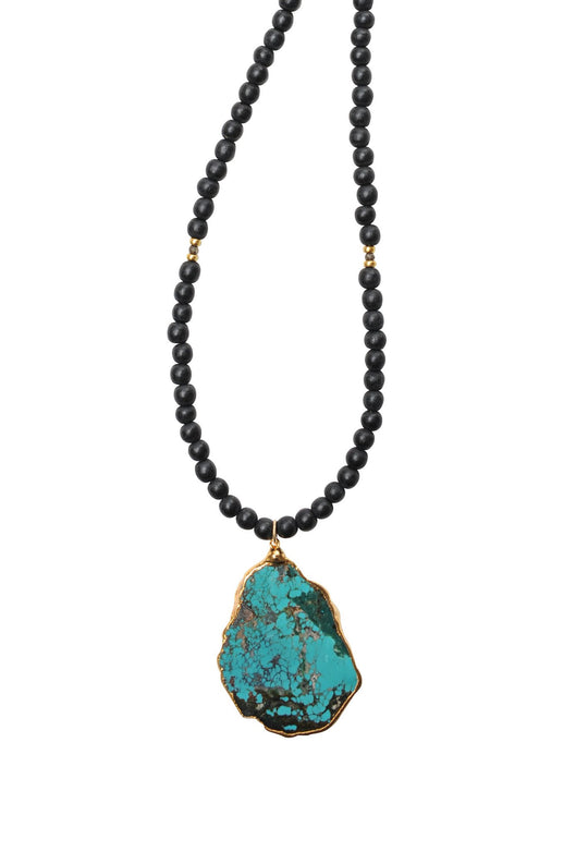 African Bead Turquoise Necklace