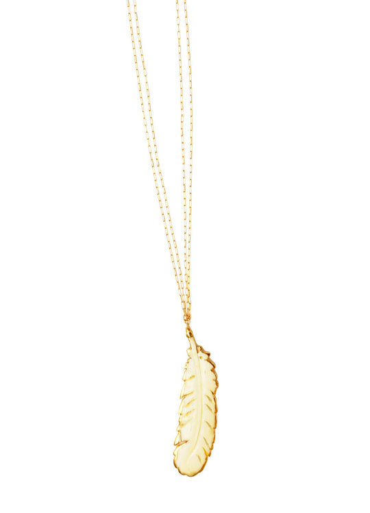 Double Chain Ivory Feather Boho Necklace- SOLD OUT!!