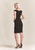 Park 108 - M204 Crepe V Neckline Peplum Detailed Cocktail Dress In Black