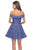 La Femme - 28122 Off Shoulder Short Lace Dress In Purple
