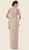 Rina Di Montella - RD2611 Beaded Lace Halter Sheath Dress in Pink and Neutral