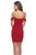 La Femme - 28193 Off-Shoulder Jersey Sheath Dress In Red