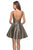 La Femme - 28181 Metallic Scoop A-Line Cocktail Dress In Gold and Black